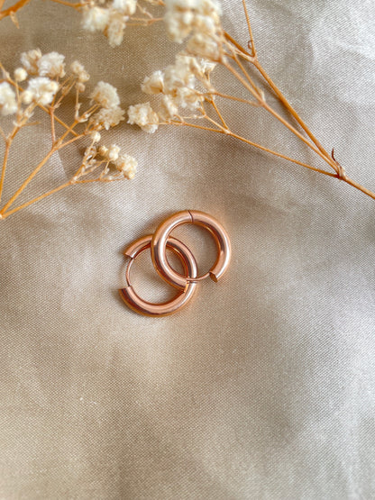 Rose gold hoops