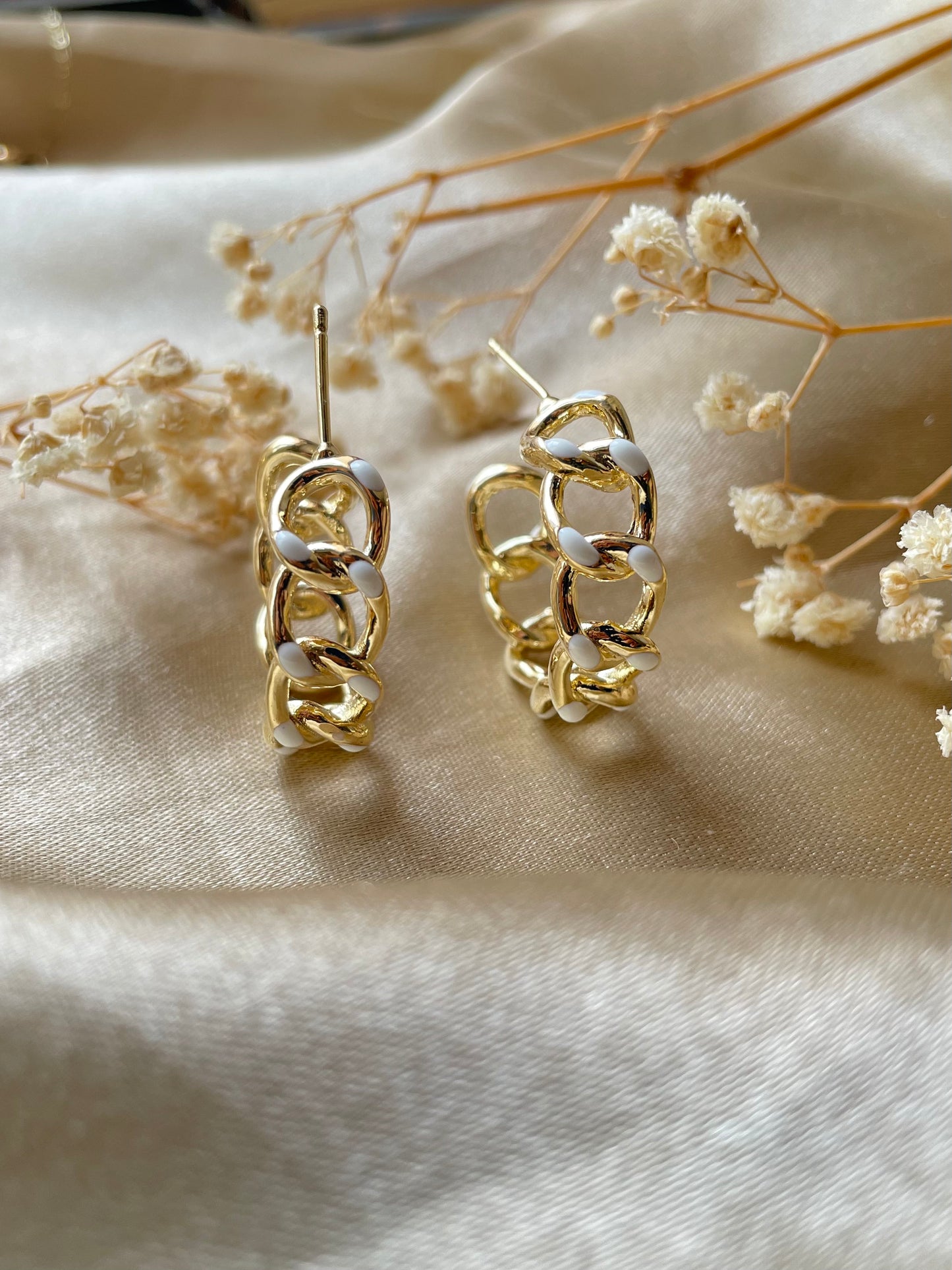 Milky White Earrings